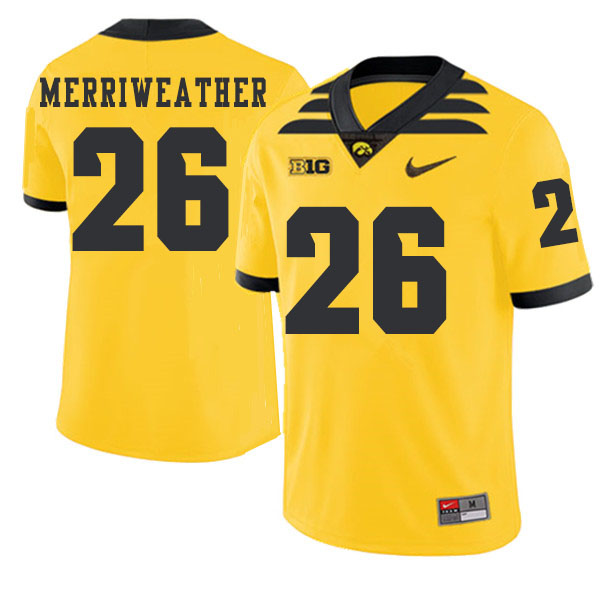 2019 Men #26 Kaevon Merriweather Iowa Hawkeyes College Football Alternate Jerseys Sale-Gold